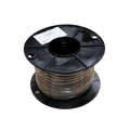 High-angle view of 30m cable roll on a black plastic spool with Austech label