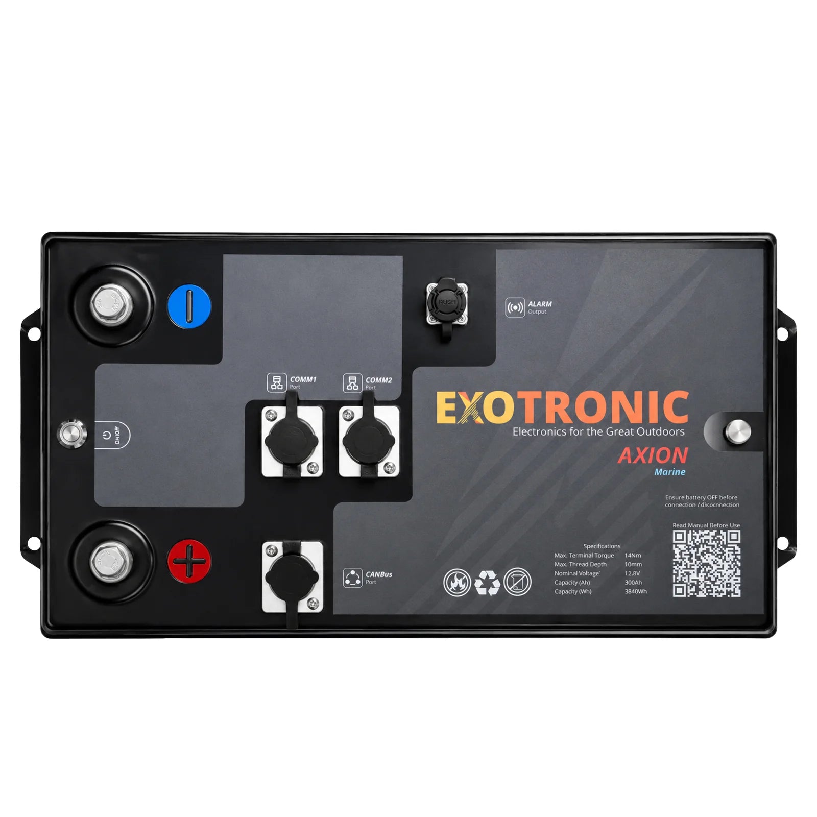Exotronic 12V 300Ah Axion CANBus Bluetooth Lithium Battery | Marine Version