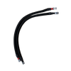 Pair of black corrugated battery cables with ring terminals