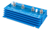 Side angled view of the Victron Argo FET battery isolator showing blue finned housing