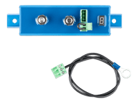 Top-down view of the Battery Protect 100A unit and the included terminal cable