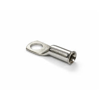 Close-up of the flared bellmouth barrel on a 25mm² copper cable lug