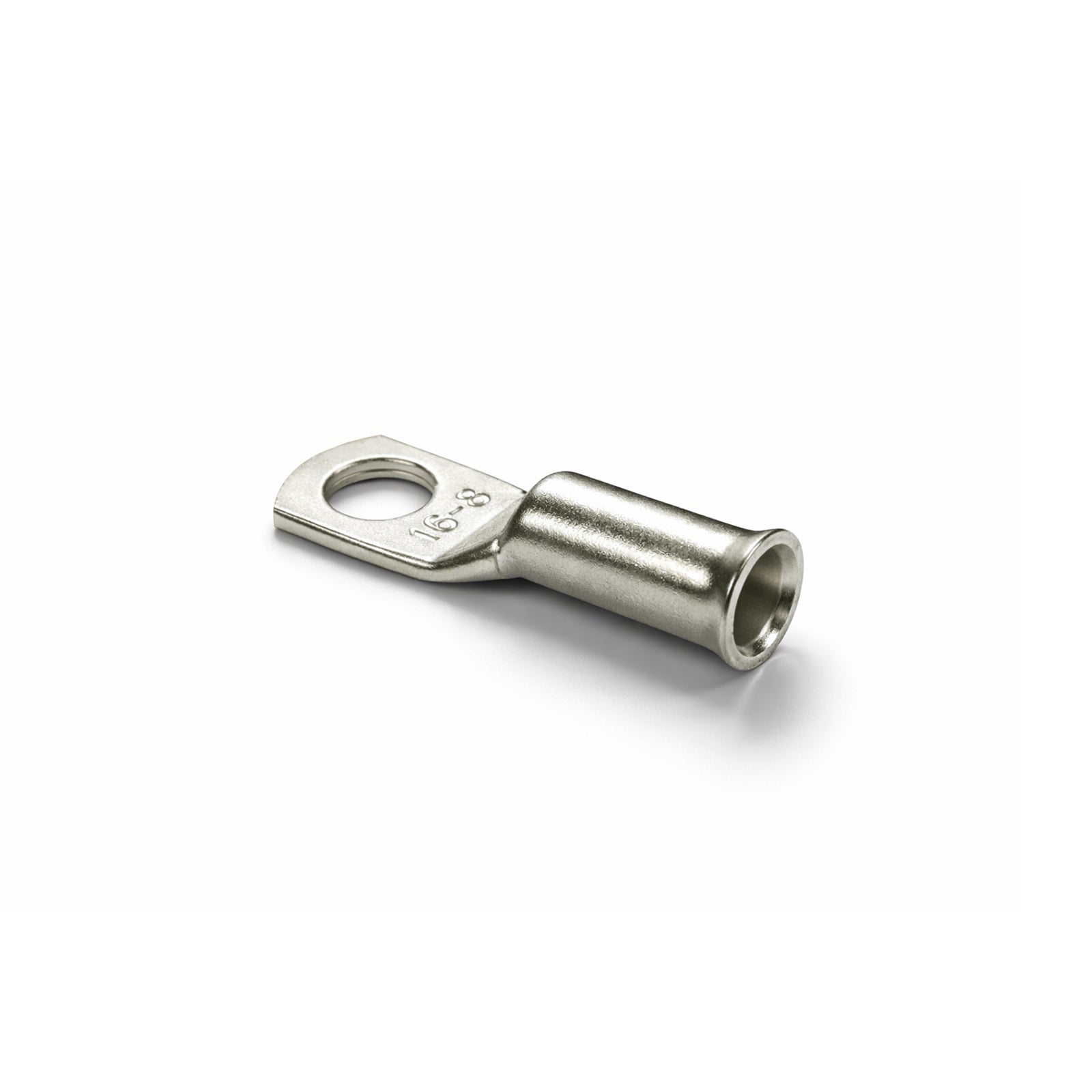 Close-up of 16mm² copper lug highlighting the flared bellmouth cable entry