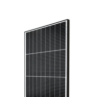Close-up detail of corner frame construction and solar cell grid