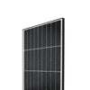 Close-up detail of corner frame construction and solar cell grid