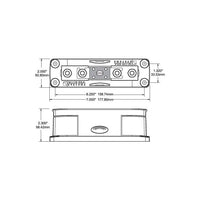Technical drawing of ANL fuse holder showing length 177.8mm, width 50.8mm and height 58.42mm