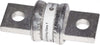 Silver-plated 250A Class T fuse with cylindrical body and flat mounting blades