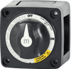 Front view of Blue Sea m-Series Dual Circuit Plus battery switch showing OFF, ON and Combine positions