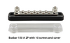 Front view of 10-screw busbar with its separate clear polycarbonate cover