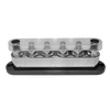 Angled side view of assembled busbar showing profile and cover height
