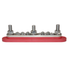 Side profile of red busbar displaying the height of the stainless steel M10 studs