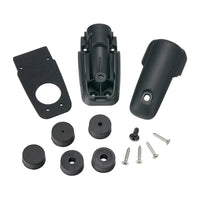 Exploded view of cable seal components including housing, gasket, screws and four sizing bungs