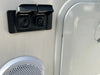 Scanstrut Flip Pro Multi installed on a white caravan exterior wall