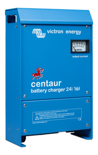 Left side perspective of the Centaur 24V 16A multi-bank battery charger