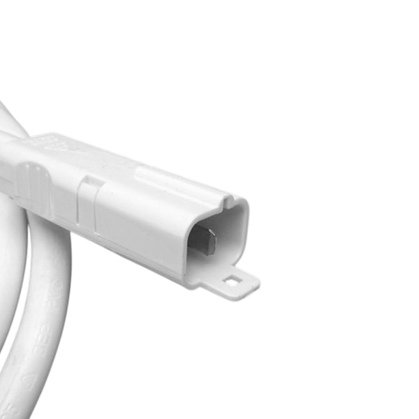 White CMS C-style connection lead plug showing single internal terminal pin