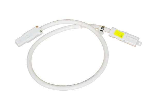 White 1.5m CMS connection lead with C-style male and female soft-wired connectors