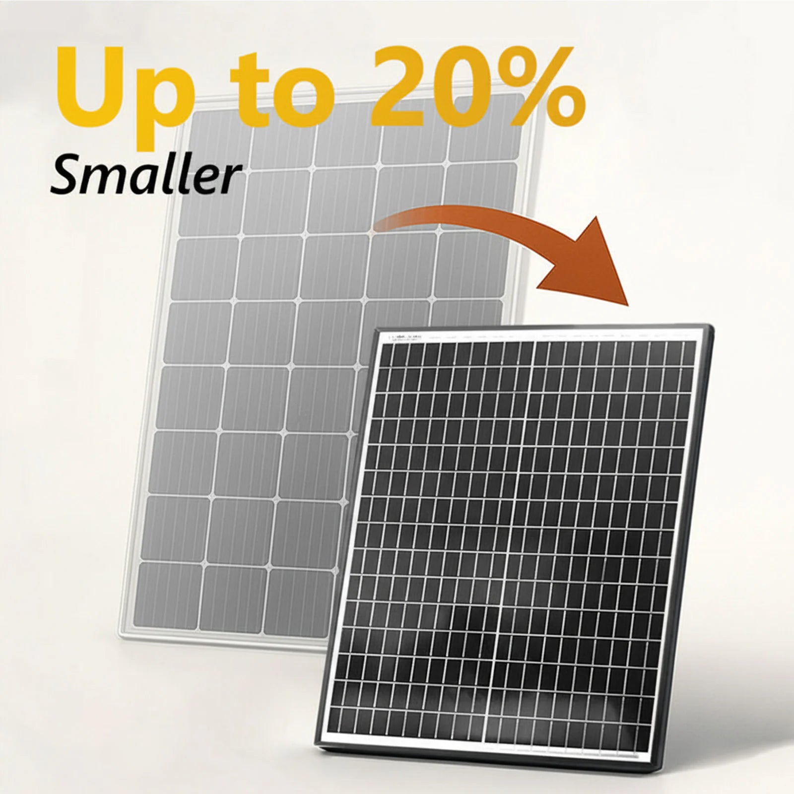 Comparison graphic showing Exotronic panel size reduction versus standard panels