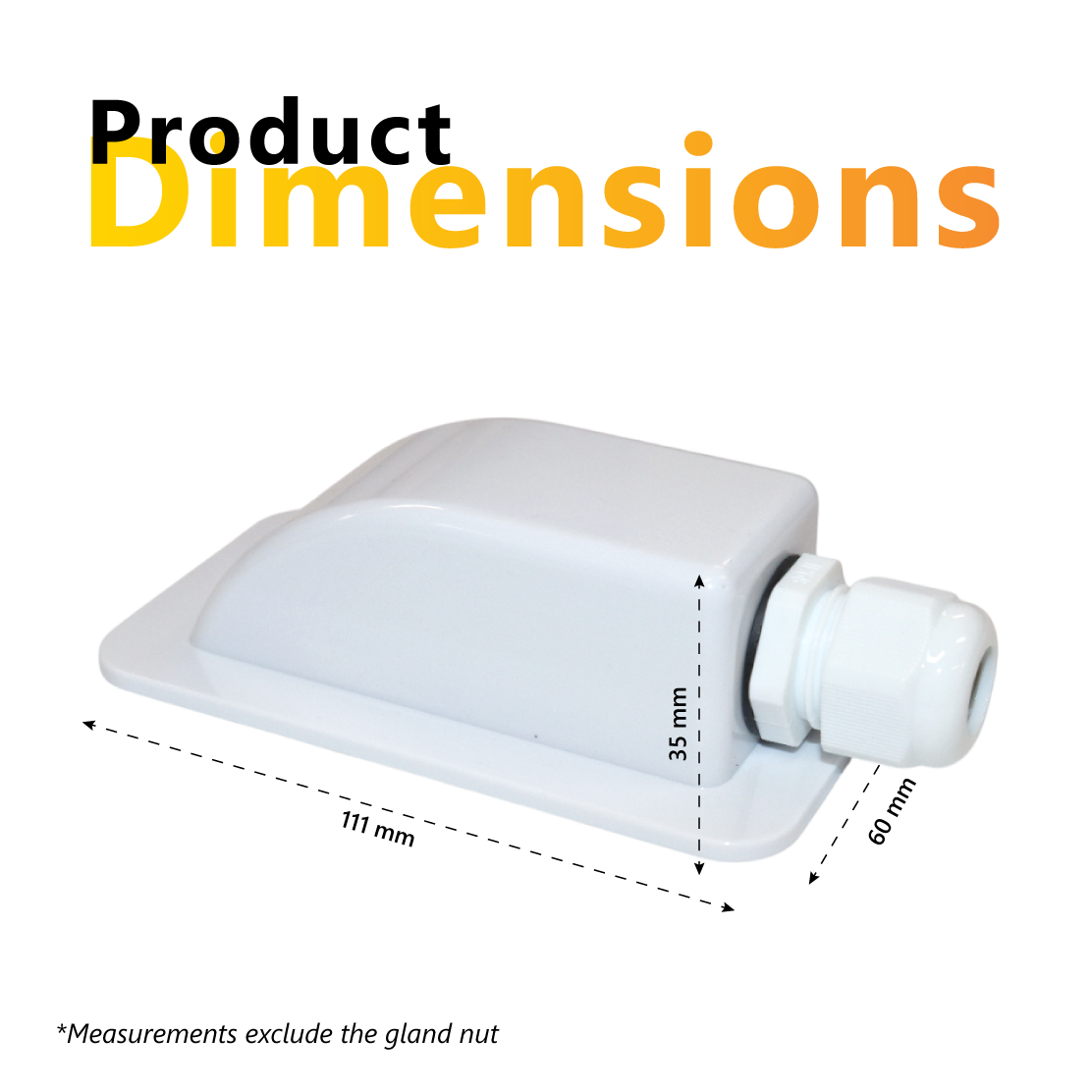 Dimension diagram showing length 111mm width 60mm and height 35mm