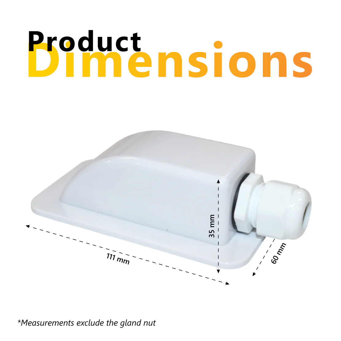 Dimension diagram showing length 111mm width 60mm and height 35mm