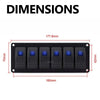 Dimensional drawing showing 177.8mm width and 70mm height for the switch panel