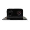 Close-up of two solar cable connector ports on the housing front