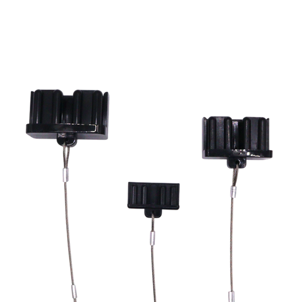 Multiple angles of black plastic dust cap showing internal prongs and external ribs
