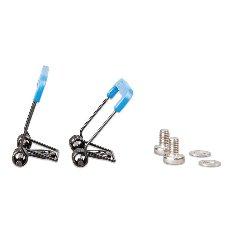 Mounting hardware kit including blue spring clips and assembly screws