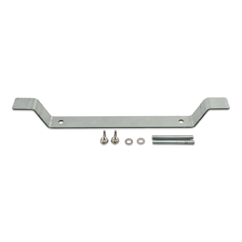 Steel flush mount bracket kit with threaded bolts and wing nuts