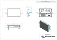 Technical dimension drawing of Ekrano GX with height, width and depth measurements