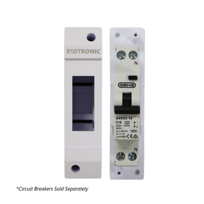 Comparison of empty enclosure casing versus internal base with circuit breaker installed
