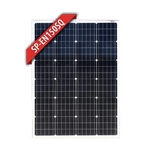 Enerdrive 150W monocrystalline fixed solar panel with silver frame and red SKU ribbon in corner