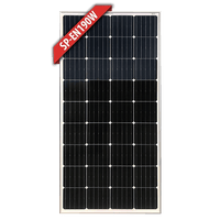 Front view of 190W fixed monocrystalline solar panel showing cell grid and silver frame