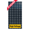 Front view of Enerdrive 200W 24V monocrystalline fixed solar panel with silver frame and high voltage label