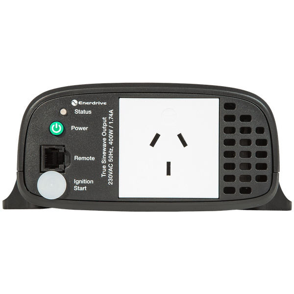 AC output panel featuring Australian socket, power button and status indicators