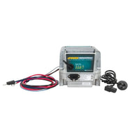 Front of Enerdrive 48V charger with charging status LEDs, AC input, and heavy-duty battery cables