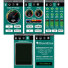 Montage of five smartphone screens showing the Enerdrive battery monitoring app interface and data