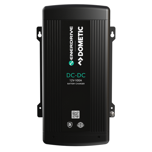 Front view of the Enerdrive EN3DC100 12V 100A DC-DC battery charger