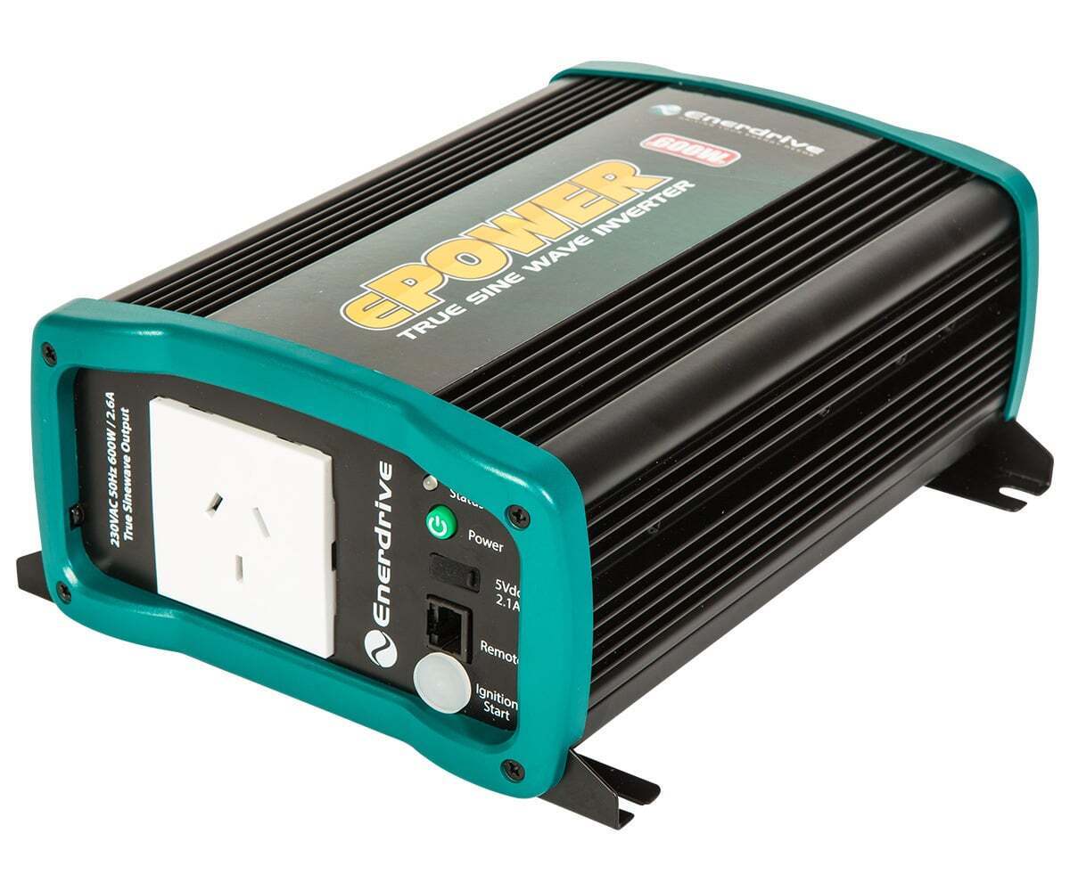 Side profile of 600W inverter highlighting aluminium extrusion housing