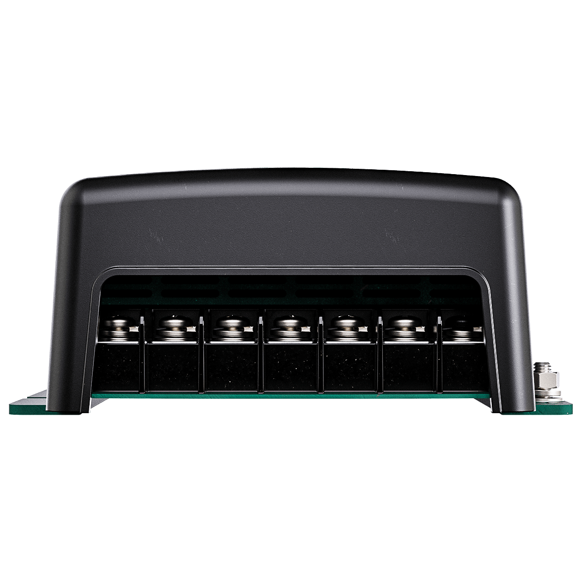 Close-up view of the 12V charger screw terminal connection block