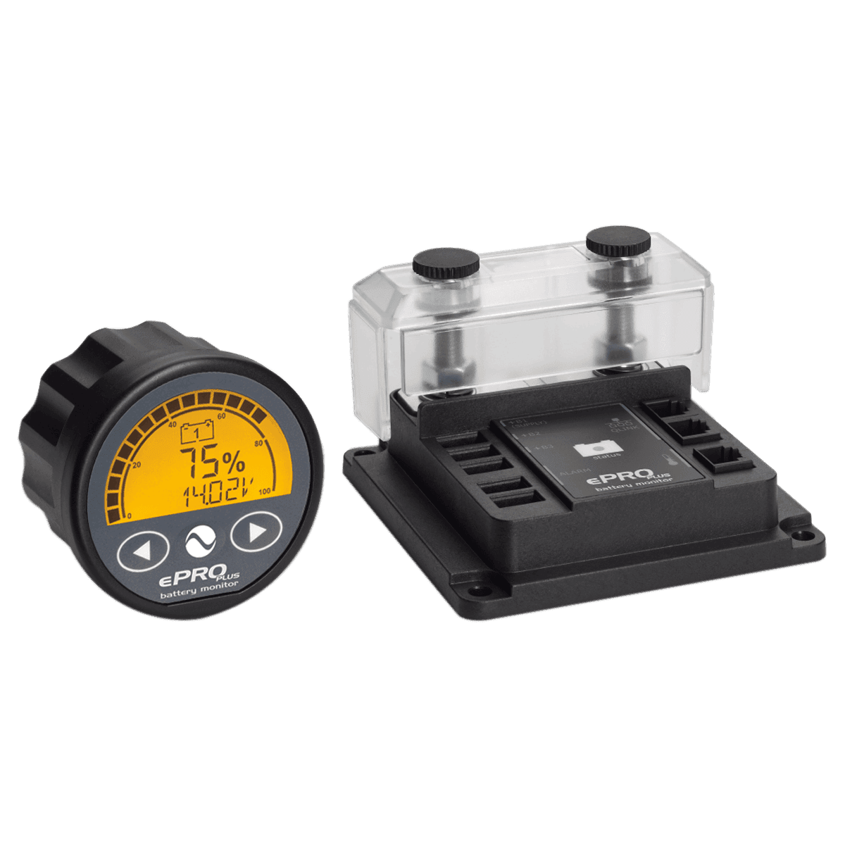 Enerdrive ePro Plus battery monitor kit including circular display unit and active shunt module