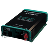 Angled view showing AC sockets, DC terminals and cooling vents on the inverter charger