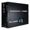 Front view of black metal enclosure for Enerdrive Lackey featuring the DC2DC charger display