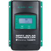 Front view of 30A MPPT solar charge controller with LCD screen, navigation buttons and green mounting flanges