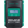 Front view of 20A MPPT solar controller with LCD display showing 14.2V and green mounting flanges