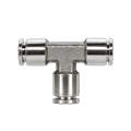 Stainless steel T-shaped push-in tube joiner for 10mm OD venting tubes