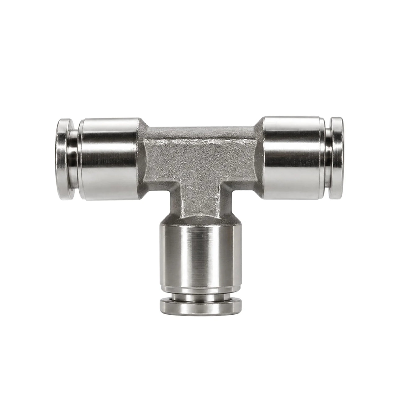 Stainless steel T-shaped push-in tube joiner for 10mm OD venting tubes