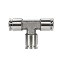 Stainless steel T-shaped push-in tube joiner for 10mm OD venting tubes