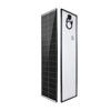 Perspective front and rear views of the narrow 115W solar panel