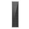 Front view of the narrow 115W solar panel with black anodised aluminium frame