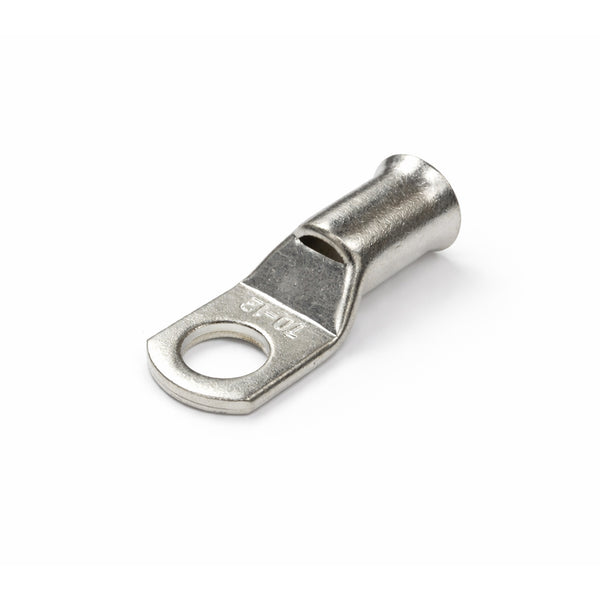 Tin-plated 70mm² copper lug with M12 hole and flared bellmouth entry